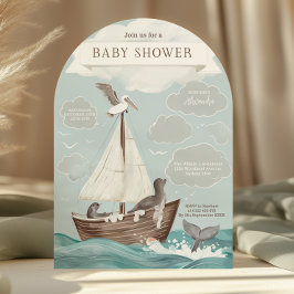 Babydusche für Nautical Boat Einladung