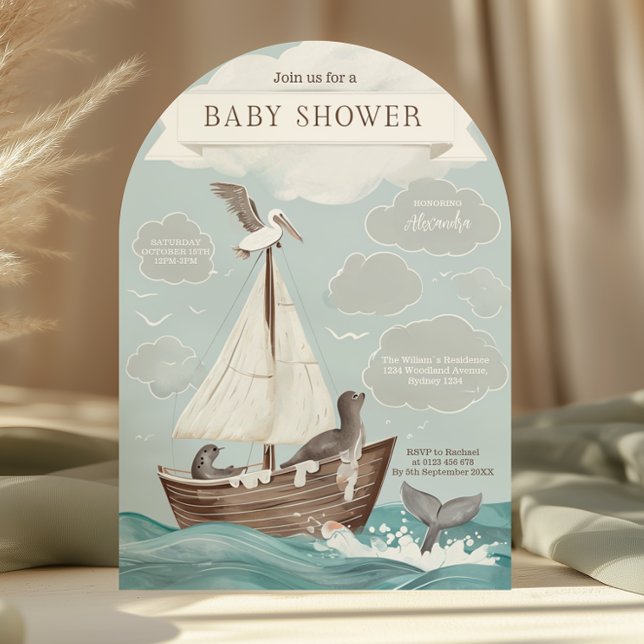 Babydusche für Nautical Boat Einladung (Von Creator hochgeladen)