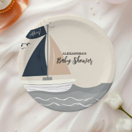 Babydusche für Nautical Boat Pappteller