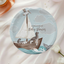 Babydusche für Nautical Boat Pappteller