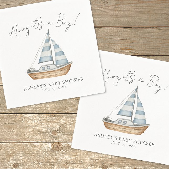 Babydusche für Nautical Ocean Boy Serviette (Nautical Ocean Boy Baby Shower Napkins)