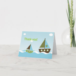 Babydusche für Nautical Sailboat Vielen Dank Dankeskarte