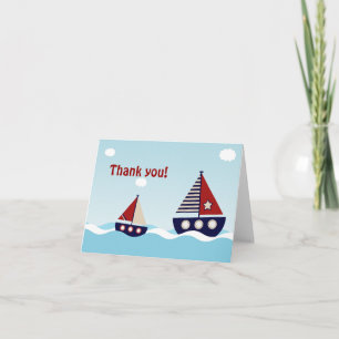 Babydusche für Nautical Sailboat Vielen Dank Dankeskarte