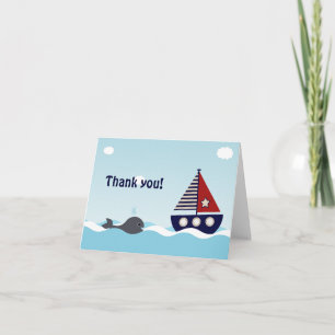 Babydusche für Nautical Sailboat Vielen Dank Dankeskarte