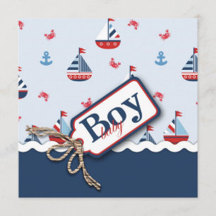 Babydusche für Nautical Segelboote Einladungen