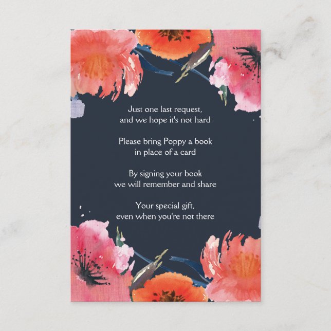 Babydusche für Navy Watercolor Begleitkarte (Vorderseite)