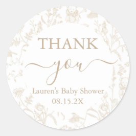 Babydusche für neutrale Toiletten Runder Aufkleber