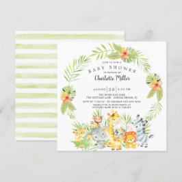 Babydusche für niedliche Jungtiere Einladung