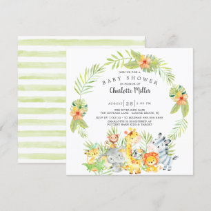 Babydusche für niedliche Jungtiere Einladung