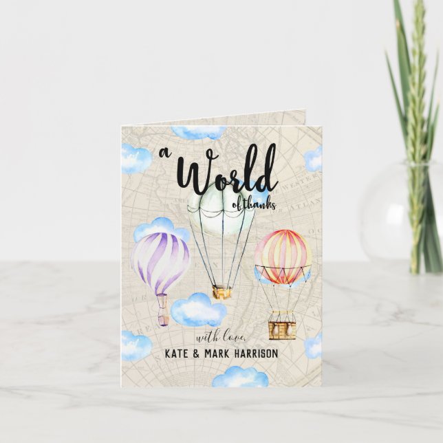 Babydusche für Reisen| Vielen Dank Dankeskarte (Vorderseite)