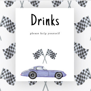Babydusche für Rennen - Getränke Poster