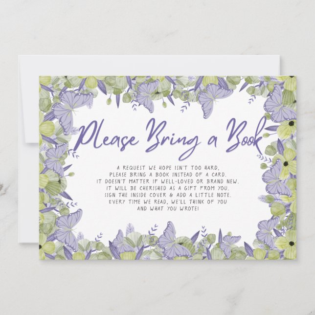 Babydusche für Schmetterlinge Buchungskarte Einladung (Vorderseite)