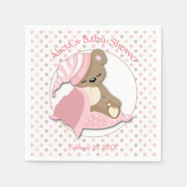 Babydusche für Sleepy Bear Girl Serviette