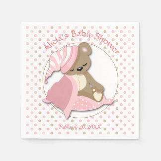 Babydusche für Sleepy Bear Girl Serviette