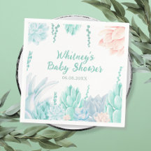 Babydusche für sukkulente Botanische Wasserfarbe