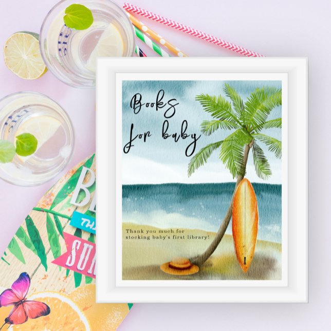 Babydusche für Surfbretter - Bücher für Kinder Poster (Von Creator hochgeladen)