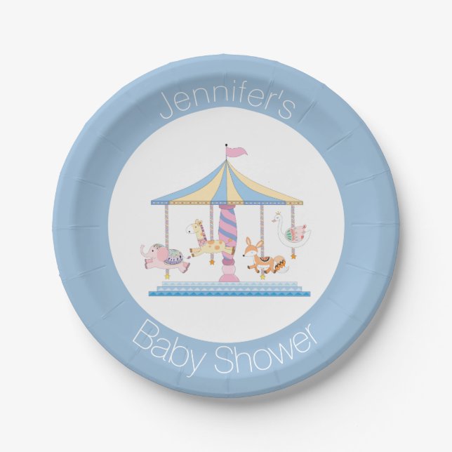 Babydusche für Tiere Pappteller (Vorderseite)