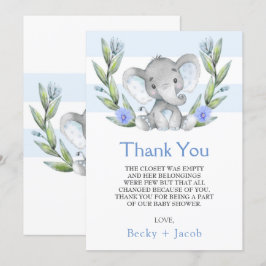 Babydusche für Wasserfarben Danke Karte