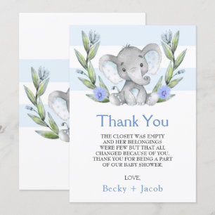 Babydusche für Wasserfarben Danke Karte