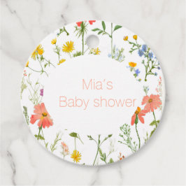 Babydusche für Wildblumen Geschenkanhänger