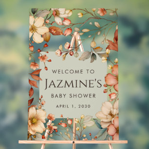 Babydusche für Wildblumen mit Kernbrenner Willkomm Acrylschild