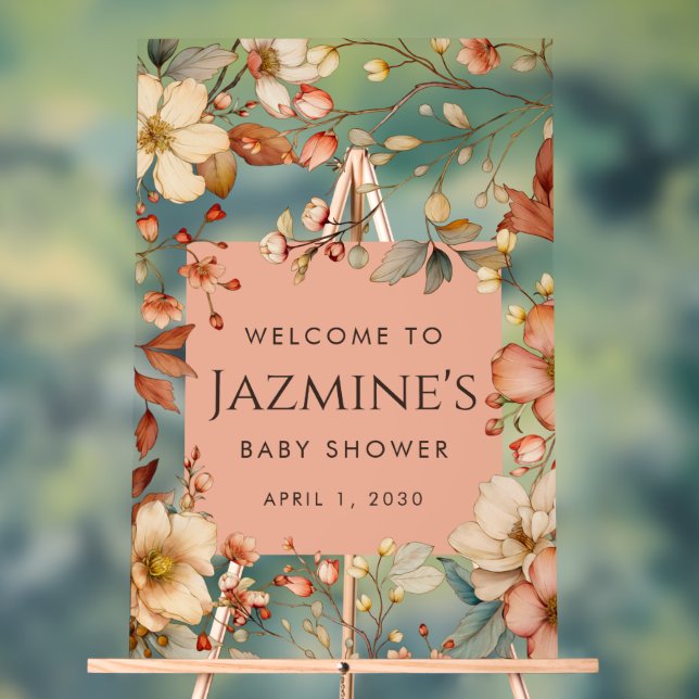 Babydusche für Wildblumen mit Kernbrenner Willkomm Acrylschild (Neutral)