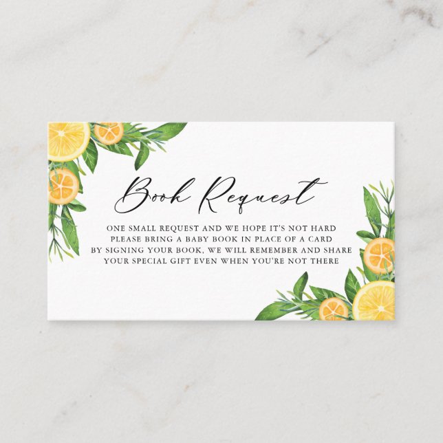 Babydusche für Zitronen und Orangen Platzkarte (Vorderseite)