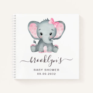 Babydusche Gästebuch Rosa Elefant Notizbuch