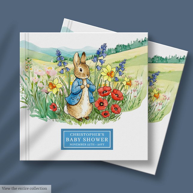 Babydusche Gästebuch Wasserfarbe Peter Rabbit (Baby Shower Guest Book Watercolor Peter Rabbit)