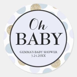 Babydusche Gastgeschenk Sticker - Polka Dots