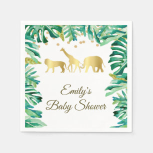 Babydusche Geburtstagsnapoleonsafari-Gold Serviette