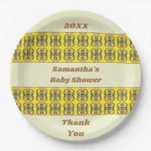 Babydusche Geometrisches Abstraktes Geschlecht neu Pappteller