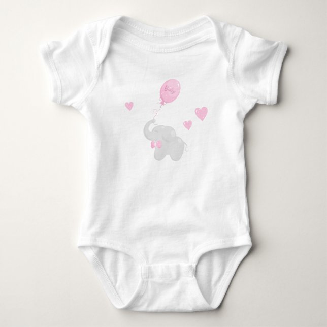 Babydusche Geschenk Bodysuit mit Elephant Baby Strampler (Vorderseite)