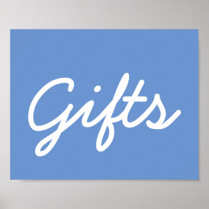 Babydusche Geschenk Tisch Poster - Blau