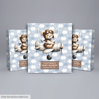 Babydusche Geschenktasche mit Bärendesign Mittlere Geschenktüte