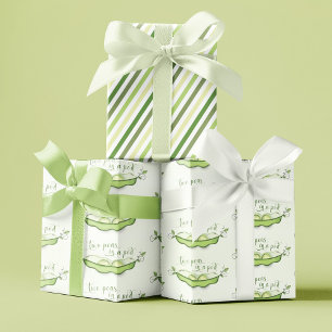 Babydusche gewinnt zwei Erbsen in einem Pod Geschenkpapier Set