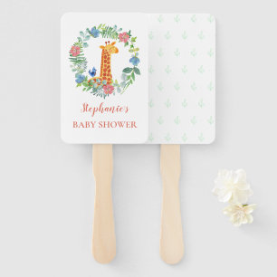 Babydusche Giraffe Blumenreath Personalisiert Fächer
