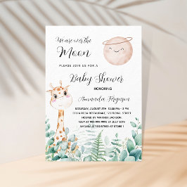 Babydusche Giraffe Eukalyptus-Wald Einladungspostkarte