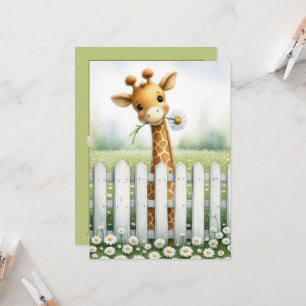Babydusche Giraffe mit Daisy Einladung