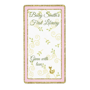 Babydusche "Gold Bird" Buchzeichen Blatt 8/Rosa