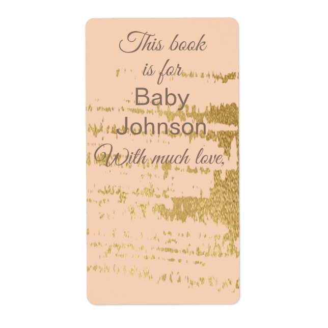 Babydusche "Gold Classic/P" Buchzeichen Sheet von  (Vorne)