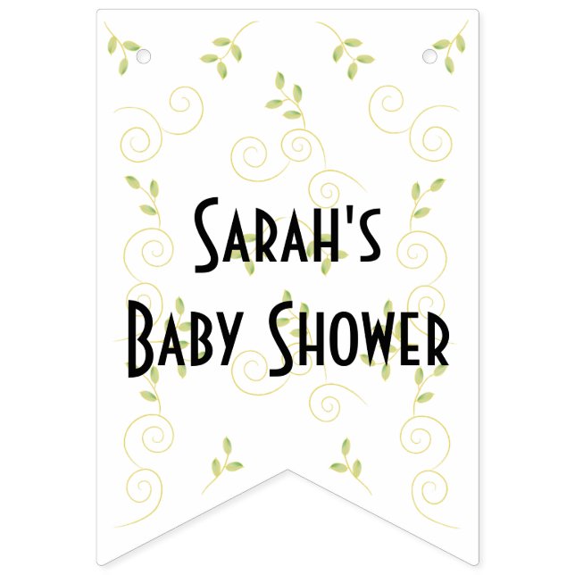 Babydusche "Goldene Vögel", Frack-Banner Wimpelkette (Erste Fahne)