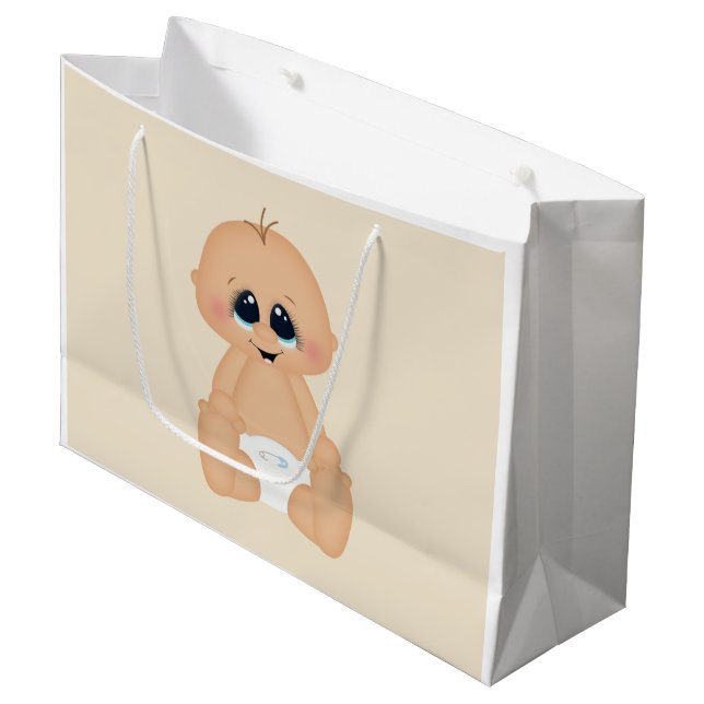 Babydusche Große Geschenktüte (Vorderseite Schrägansicht)