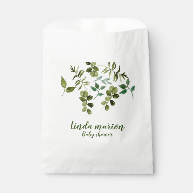 Babydusche Grün Blütenbeutel Geschenktütchen (Vorderseite)