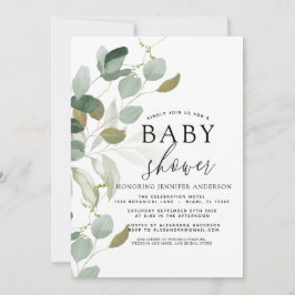 Babydusche Grüne Eukalyptus Einladung