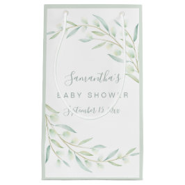 Babydusche Grüne Trendy Watercolor Foliage Kleine Geschenktüte