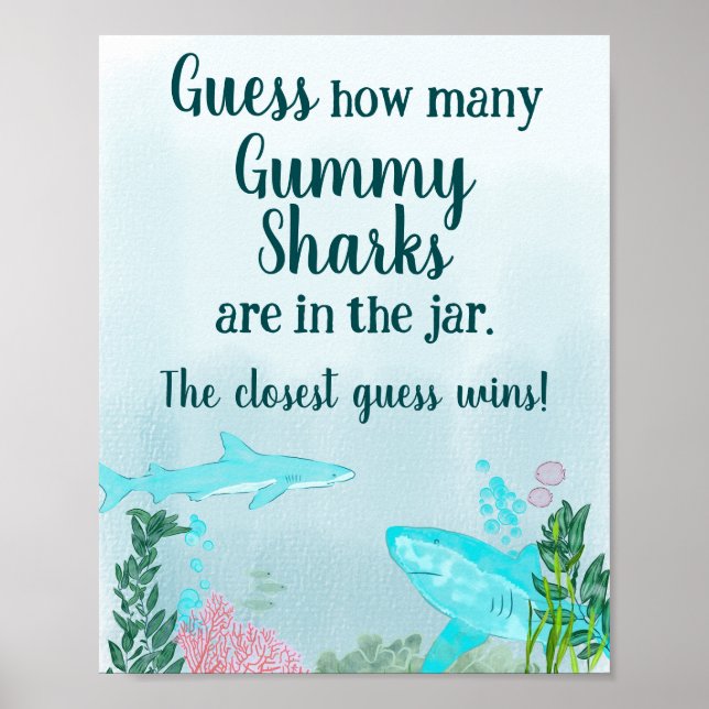 Babydusche Gummy Shark Game Poster (Vorne)