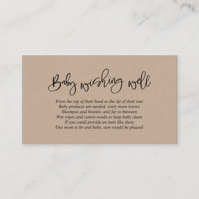 Babydusche, gut wollen, kreatives Kraft-Script Begleitkarte (Vorderseite)