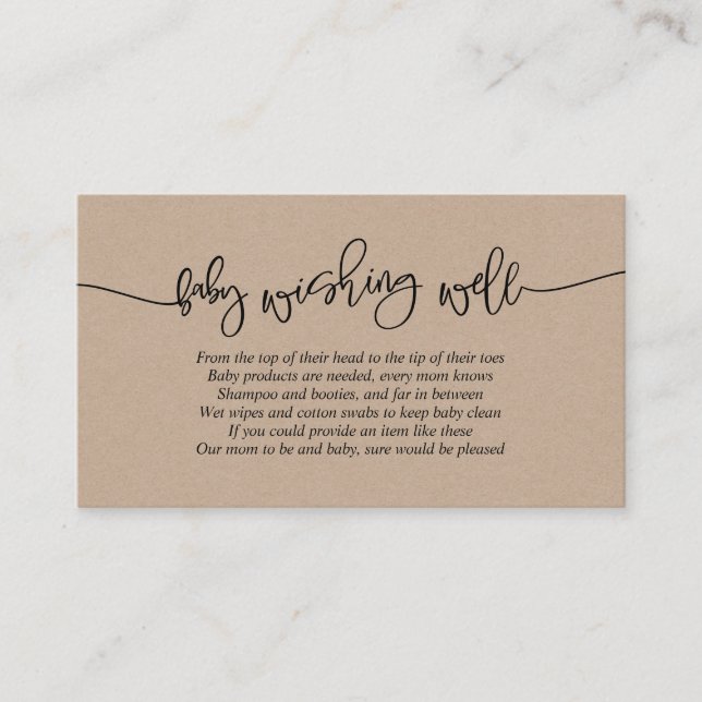 Babydusche, gut wollen, kreatives Kraft-Script Begleitkarte (Vorderseite)