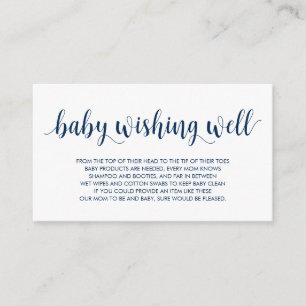 Babydusche, gut wollen, moderne rustikale Navy Bla Begleitkarte